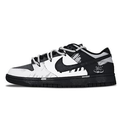 Nike Dunk Full Cycle Anti Slip Wear Resistant Low Top Skateboard Shoes Unisex Black Gray