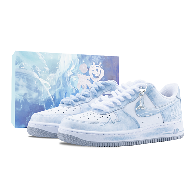 Nike Air Force 1 Fairy Spirit Anti Slip Wear Resistant Low Top Skateboard Shoes Men's Sky Blue