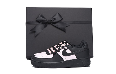 Nike Air Force 1 Coverage Anti-Slip And Wear-Resistant Low-Top Skateboard Shoes Unisex Black Pink