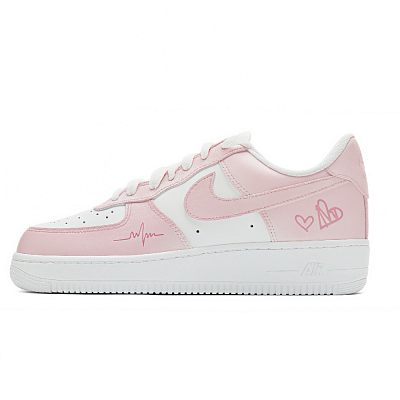 Nike Air Force 1 Anti Slip Wear Resistant Low Top Skateboard Shoes Women's Pink White