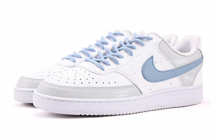 Nike Court Vision 1 Anti Slip Wear Resistant Low Top Skateboard Shoes Men's White Blue купить в интернет-магазине Yoocart с быстрой доставкой по России.