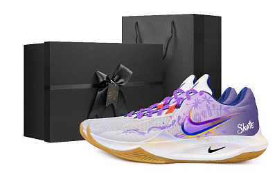 Nike Precision 6 Summer Passion Black Box Anti Slip Wear Resistant Low Top Basketball Shoes Men's Purple