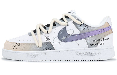 Nike Court Vision 1 Slip Resistant Low top Skateboard Shoes Men's White Gray
