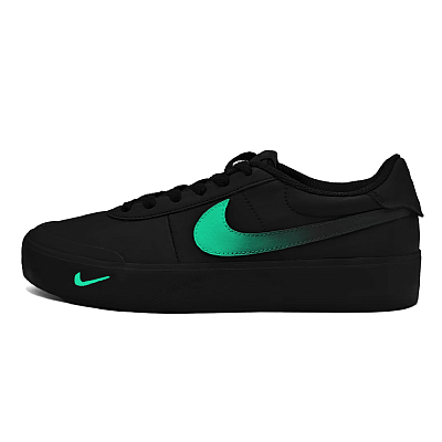 Nike Court Shot Colored Glaze Non slip Lightweight Low Top Skateboard Shoes Unisex Black Green