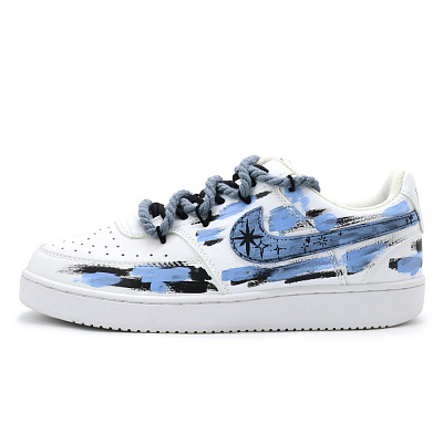 Nike Court Vision 1 Skateboard Shoes Unisex Low top Gray Blue