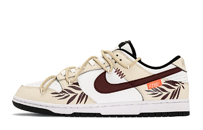 Nike Dunk Abrasion Resistant Low Top Skateboard Shoes Men's Beige Red