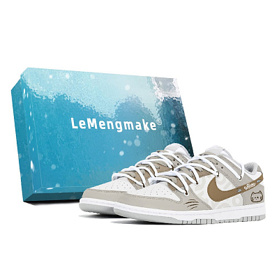 Nike Dunk Joy Lemon Abrasion-Resistant Slip-Resistant Low-Top Skateboard Shoes Men's Light Coffee