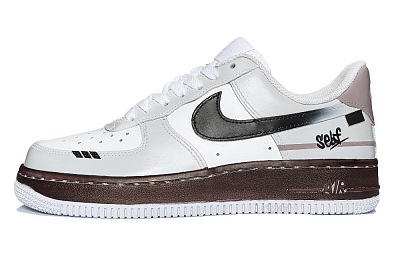Nike Air Force 1 Lunar Mail, Low Saturation Warrior Shock Absorbers Low Top Skateboard Shoes Women's Light Gray