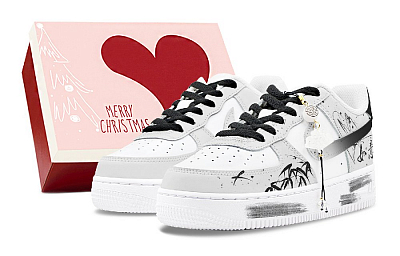 Nike Air Force 1 Air Force 1 Abrasion Resistant Low Top Skateboard Shoes Women's Black White Gray