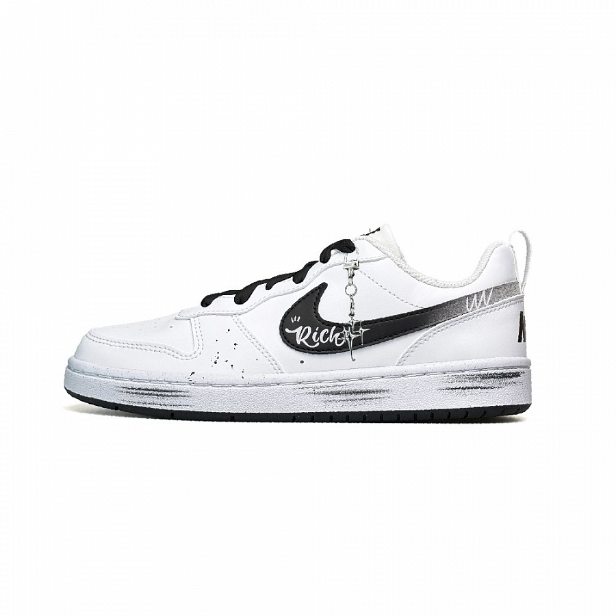 Nike Court Borough Silver Starburst White Abrasion Resistant Low Top Skateboard Shoes Women's Black White купить в интернет-магазине Yoocart с быстрой доставкой по России.