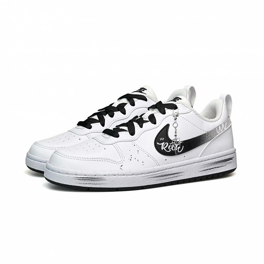 Nike Court Borough Silver Starburst White Abrasion Resistant Low Top Skateboard Shoes Women's Black White купить в интернет-магазине Yoocart с быстрой доставкой по России.
