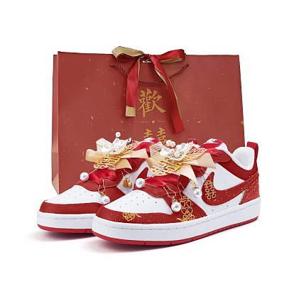Nike Court Borough 2 Low top Skateboard Shoes Women's Red