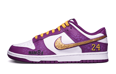 Nike Dunk Anti Slip Wear Resistant Low Top Skateboard Shoes Unisex Purple Gold