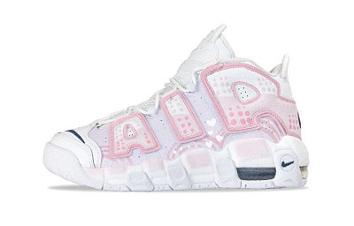 Nike Air More Uptempo Cushioning Anti-Slip And Wear-Resistant Mid-Top Vintage Basketball Shoes Women's Pink