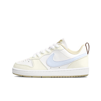 Nike Court Borough Cheese Sea Salt Anti Slip Wear Resistant Low Top Skateboard Shoes Women's Cream Yellow