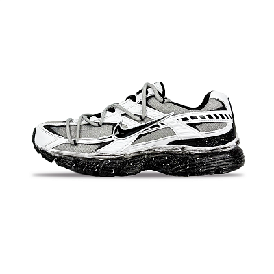 Nike Initiator Abrasion Resistant Low Top Running Shoes Men's Black White Gray