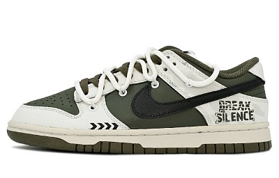 Nike Dunk Slip Resistant Low top Skateboard Shoes Unisex Army Green