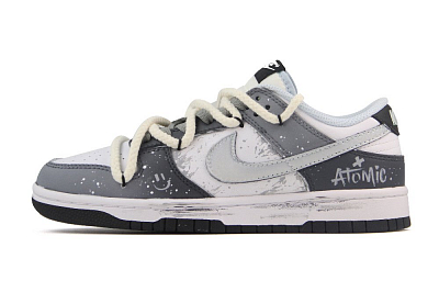Nike Dunk Low Top Skateboard Shoes Unisex Gray White