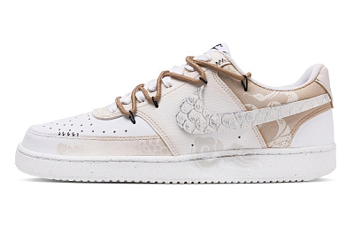 Nike Court Vision 1 Dust Light Scale Shadow Anti Slip Wear Resistant Low Top Skateboard Shoes Unisex Beige