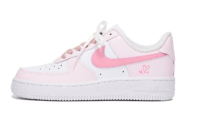 Nike Air Force 1 Anti Slip Wear Resistant Low Top Skateboard Shoes Women's Pink White