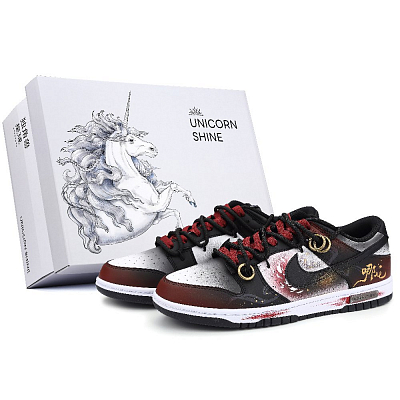 Nike Dunk Anti Slip Wear Resistant Low Top Skateboard Shoes Unisex Red Black