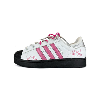 Adidas Originals Superstar 2 Abrasion Resistant Low Top Skateboard Shoes Unisex Pink