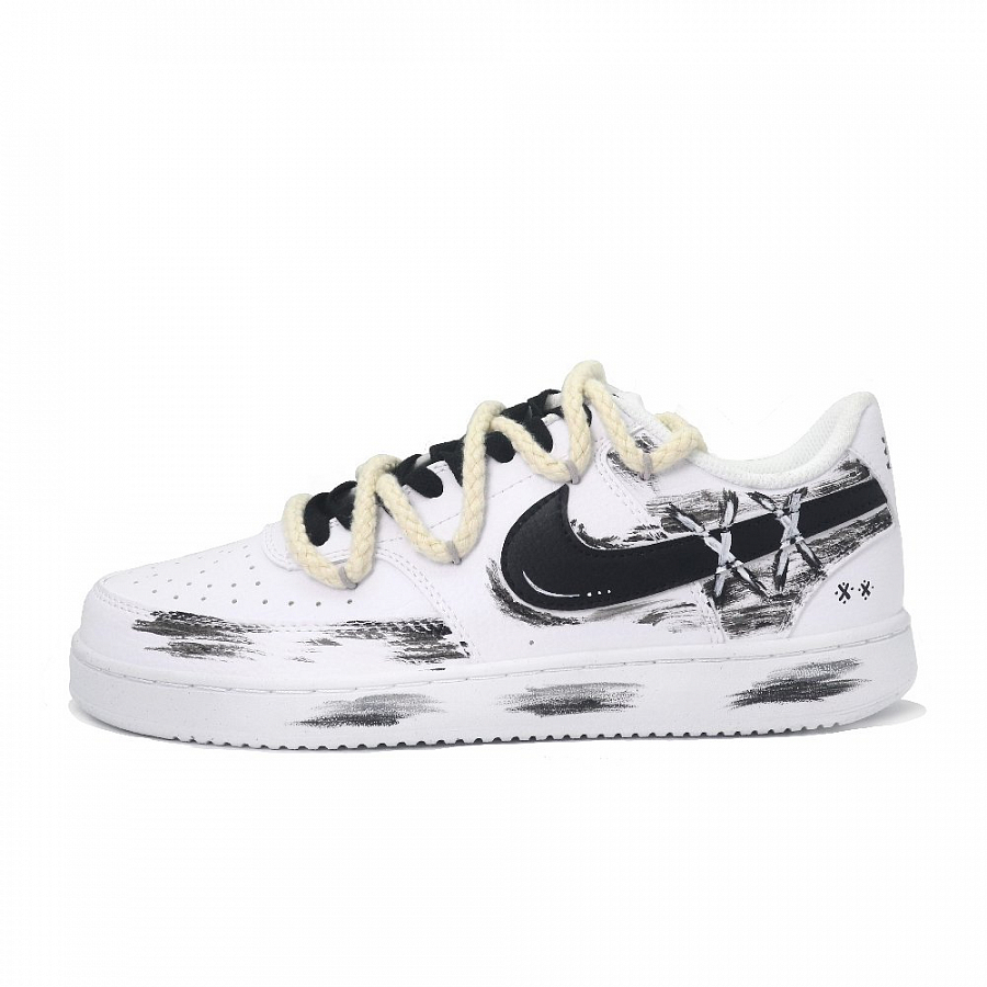 Nike Court Vision 1 Lightweight And Wear-resistant Low-Top Skateboard Shoes Men's Black White купить в интернет-магазине Yoocart с быстрой доставкой по России.
