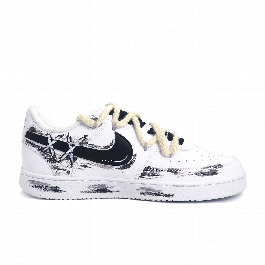 Nike Court Vision 1 Lightweight And Wear-resistant Low-Top Skateboard Shoes Men's Black White купить в интернет-магазине Yoocart с быстрой доставкой по России.