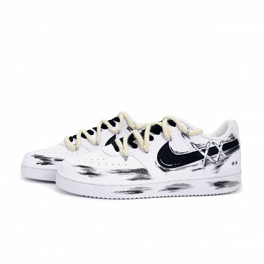 Nike Court Vision 1 Lightweight And Wear-resistant Low-Top Skateboard Shoes Men's Black White купить в интернет-магазине Yoocart с быстрой доставкой по России.
