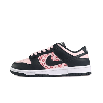 Nike Dunk Black And Pink Leopard Print, Blue Cat Artistry Abrasion Resistant Low Top Skateboard Shoes Unisex Black Pink