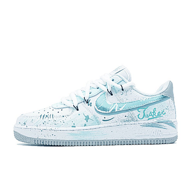 Nike Air Force 1 Low Top Skateboard Shoes Men's Light Blue