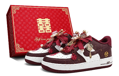 Nike Air Force 1 Low Top Skateboard Shoes Unisex Burgundy