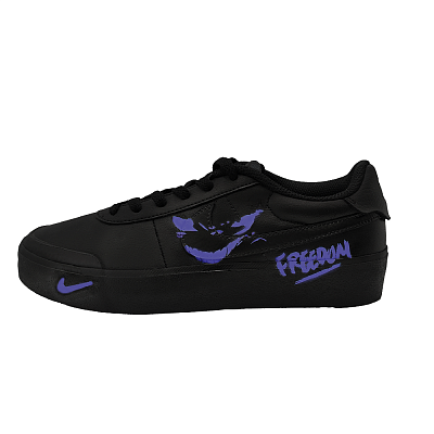 Nike Court Shot Crape Myrtle Non slip Lightweight Low Top Skateboard Shoes Unisex Black Purple