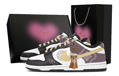 Nike Dunk Yunlu Huashang Heart Box Slip Resistant Shock Absorbers Low Top Skateboard Shoes Unisex Black