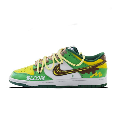 Nike Dunk Skateboard Shoes Unisex Low top Green/Brown/Yellow