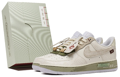 Nike Air Force 1 Wear-resistant And Lightweight Low-Top Skateboard Shoes Unisex Silver White Blue
