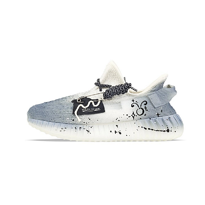 Adidas Originals Yeezy Boost 350 V2 Abrasion Resistant Low Top Casual Shoes Unisex White Blue