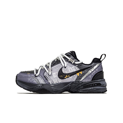 Nike Air Monarch 4 Lively Island, Mist Whispers Cushioning Low Top Chunky Sneakers Unisex Purple Black