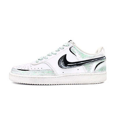 Nike Court Vision 1 Anti-Slip Wear-Resistant Low-Top Skateboard Shoes Men's White Green