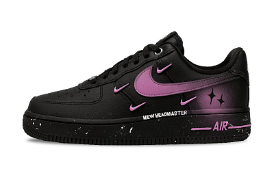 Nike Air Force 1 Anti-Slip Wear-Resistant Low-Top Skateboard Shoes Women's Black Pink