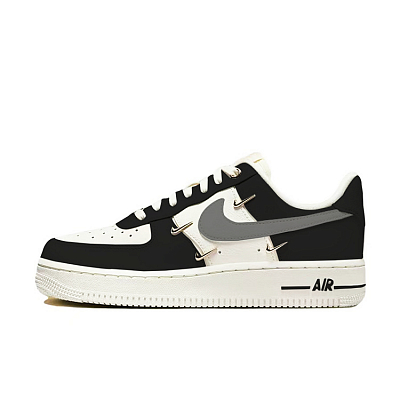 Nike Air Force 1 Anti-Slip Wear-Resistant Low-Top Skateboard Shoes Women's White Black Gray