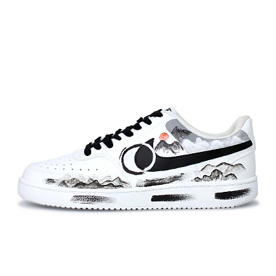 Nike Court Vision Skateboard Shoes Men's Low top White Black