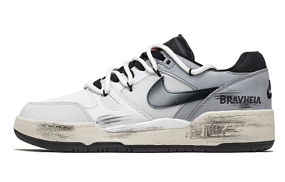 Nike Full Force Six Eight, Gray Blue Pine Shadow Abrasion Resistant Low Top Skateboard Shoes Men's Gray White