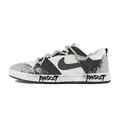 Nike SB Alleyoop Abrasion Resistant Low Top Skateboard Shoes Men's White Black Gray