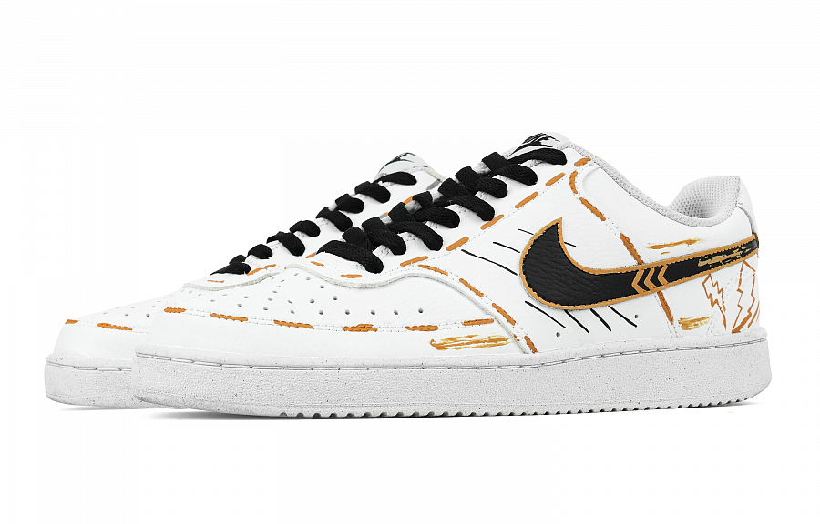 Nike Court Vision 1 Cloud Nine Lightning Heart Box Anti Slip Wear Resistant Low Top Skateboard Shoes Men's White Orange купить в интернет-магазине Yoocart с быстрой доставкой по России.