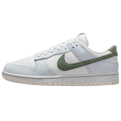 Nike Dunk Abrasion Resistant Low top Skateboard Shoes Unisex Silver White