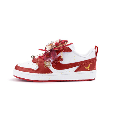 Nike Court Borough Cushioning, Wear Resistant Low Top Skateboard Shoes Women's Red