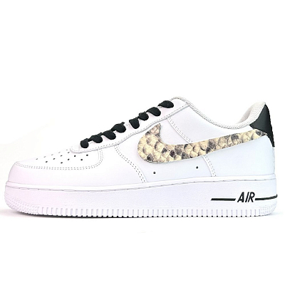 Nike Air Force 1 Abrasion Resistant Low Top Skateboard Shoes Unisex Black White Yellow