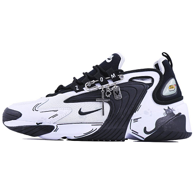 Nike Zoom 2K Cushioning Anti-Slip And Wear-Resistant Low-Top Running Shoes Unisex Black White