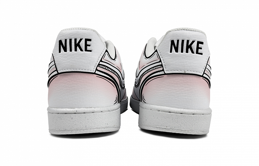 Nike Court Vision Anti-Slip Wear-Resistant Low-Top Skateboard Shoes Women's White Pink купить в интернет-магазине Yoocart с быстрой доставкой по России.
